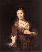 Rembrandt Peale Portrait of Saskia with a Flower Sweden oil painting artist